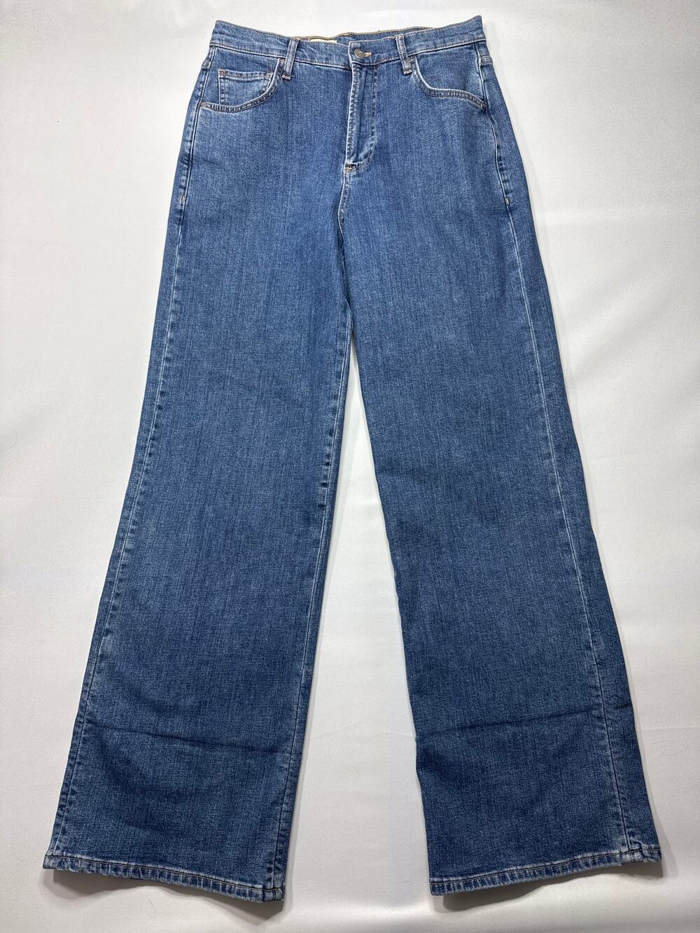Pilcro by Anthropologie Women's High Rise Wide Leg Blue Jeans - Size 27 (30x33)